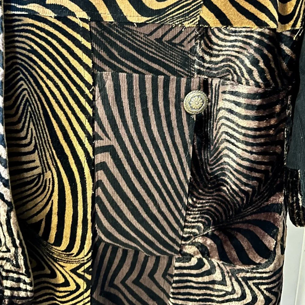 NWT Sandy Starkman Rare Vintage Animal Jacket Duster Boho Chic Embellished M - Picture 7 of 9